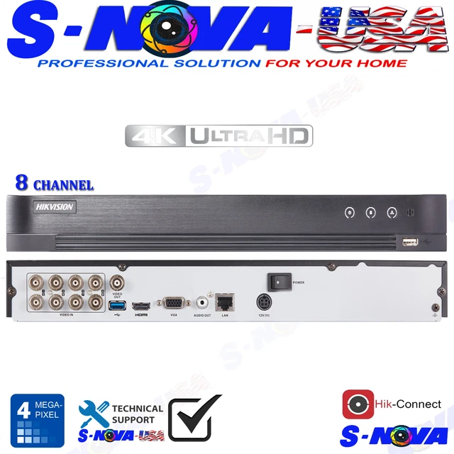HIKVISION 4MP TURBO DVR 4K DS-7208HQHI-K1 8 Channel 8CH HD-TVI + 2CH IP ...