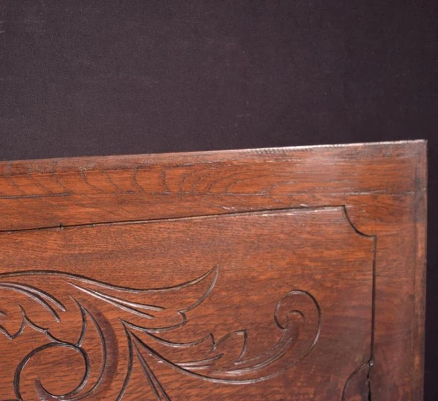 *40" French Antique Hand Carved Architectural Panel Solid Oak Wood Trim 7