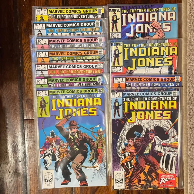 The Further Adventures of INDIANA JONES Marvel Comics Lot of 11, #1-#11, 1982 