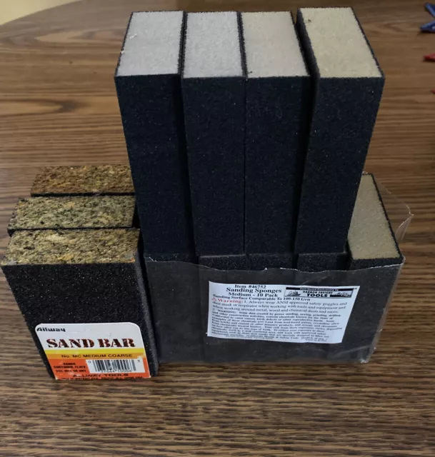 Assorted Sanding Sponges:  Medium 9  100-150 Grit #46752, 3 Allway Medium Course