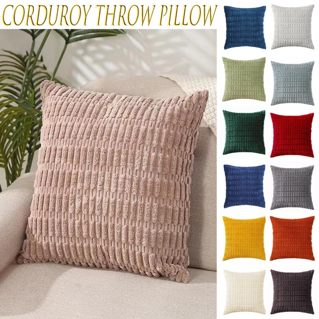 2PCS 16" 18" 20" Sofa Pillows Velvet Checked Cushion Cover Tartan Pillow Case