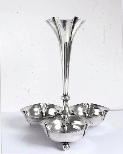 Antico Vaso Centrotavola Pergne Argento Sterling