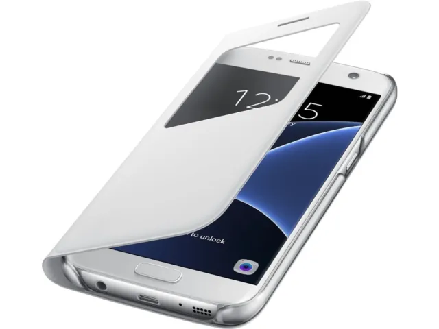 Original Samsung Ef-Cg930 Coque De Protection S View Cover Blanc Pour Galaxy S7