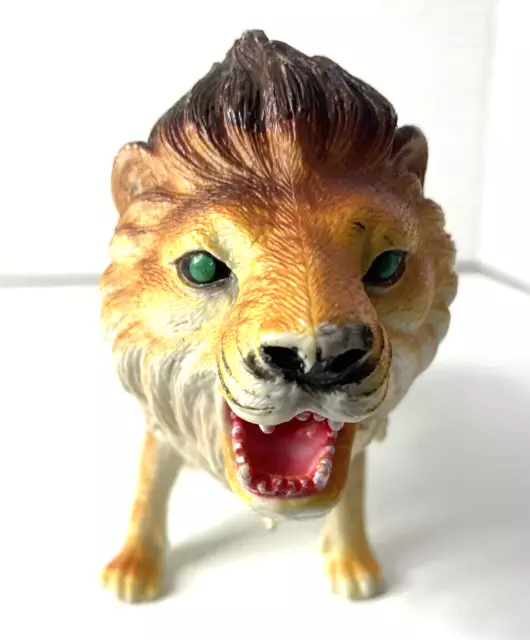 African safari lion figures big cat figurine 9 Inches Long green eyes open mouth