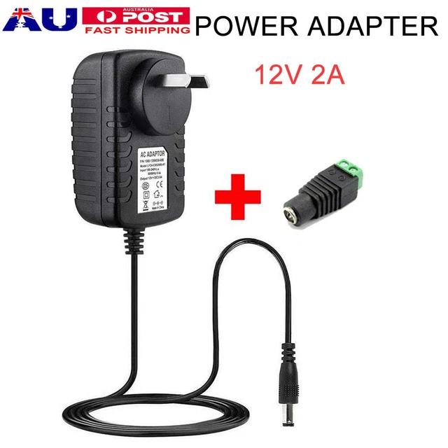 AC DC 12V 2A Power Supply Adapter Charging for LED Strip Light Lamp CCTV Camera