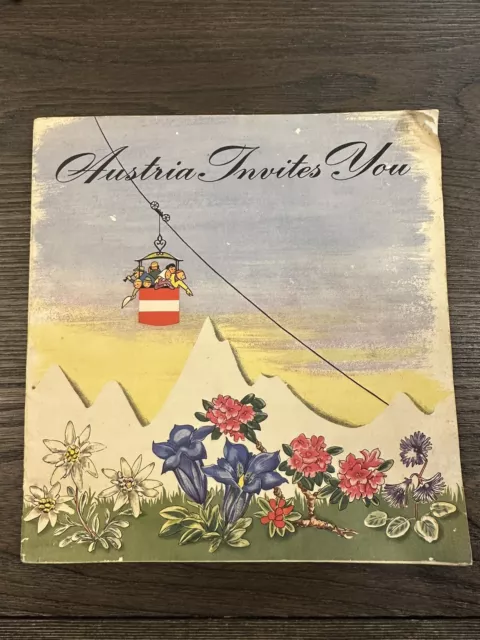 Vintage 1960 “Austria Invites You” Tourist Travel Pamphlet Brochure Magazine