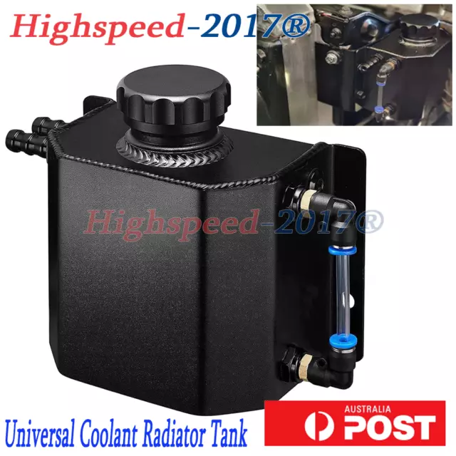 1L Black Universal Coolant Radiator Overflow Recovery Water Tank Bottle AU STOCK