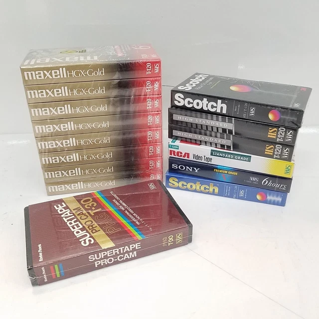 Mixed Lot 15 Blank VHS Tapes RCA Scotch Maxell Sony