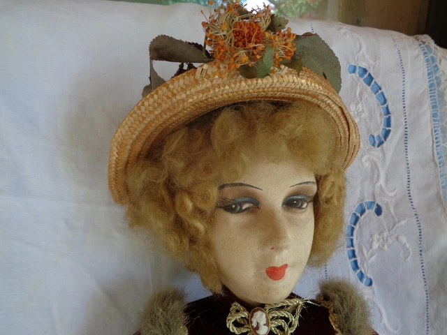 ANCIENNE GRANDE POUPÉE de salon ou de boudoir 74 cm environ EUR 100,00 - FR