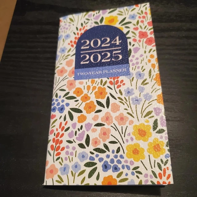 2024 2025 TWO Year Planner Calander Pocket Planner Calendars Flower