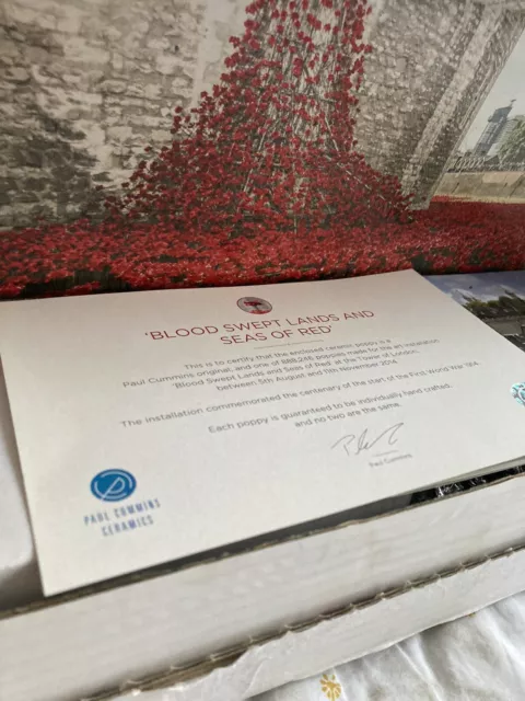 Genuine Tower of London Ceramic Poppy by Paul Cummins in Box with Certificate