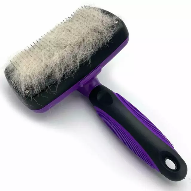 Self Cleaning Dog Cat Slicker Brush Grooming Brush Comb Shedding Tool Hair Fur 2