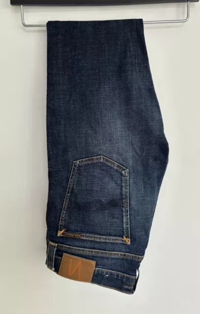 Jeans Nudie ""Stretti lunghi John"" skinny slim blues calmo/blu navy W32 L34