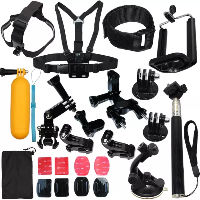 Head Chest Mount Floating Monopod Accessories Kit For GoPro 3 4 5 6 7 8 9 Camera