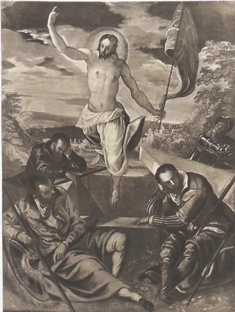 La Résurrection du CHRIST (par Le TINTORET) - Gravure Grand Format du 19eme sièc