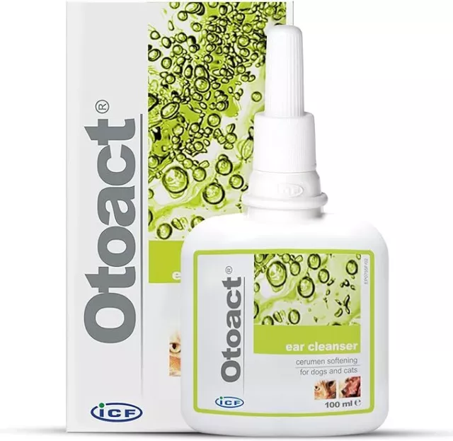 ICF | Otoact | Cat And Dog Ear Cleaner | Dog Ear Drops To Stop Wax Build Up, Hea