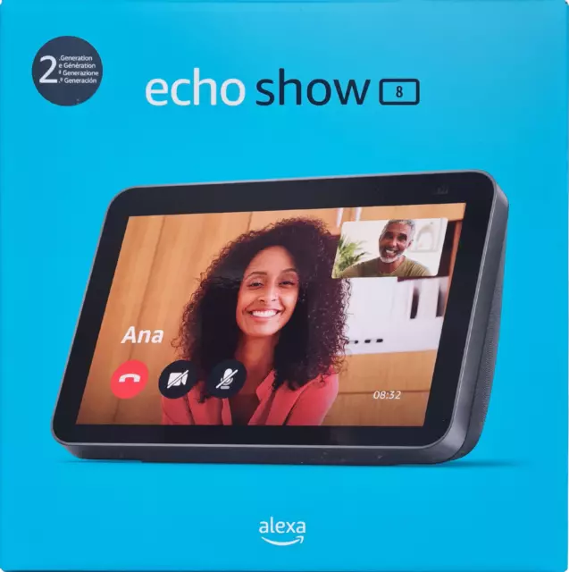 Amazon Echo Show 8 2.Generation HD-Smart Display mit Alexa 13MP Kamera Anthrazit