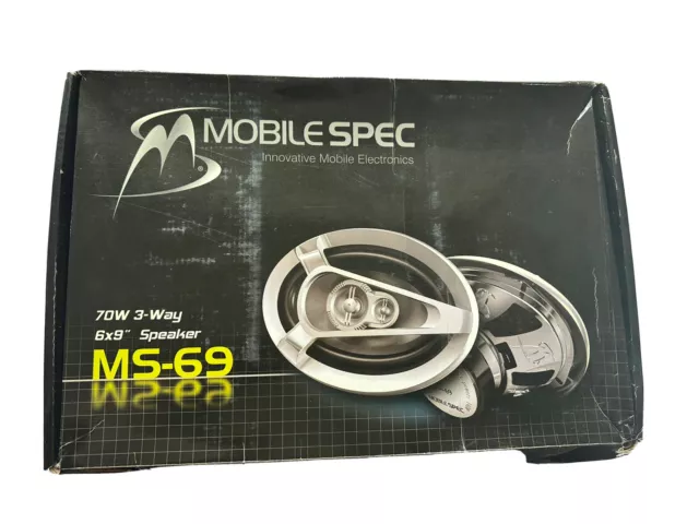 Mobile Spec MS69 6x9” 3 Way Coaxial Shelf Car Speakers 150 Watts Max / 70W RMS