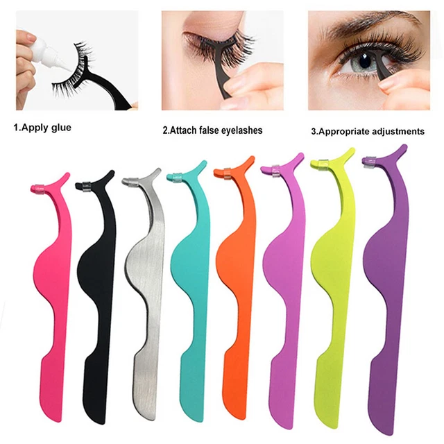 4X Ciglia Finte Clip Pinzette Applicatore Aiuto Trucco Accessori ☽