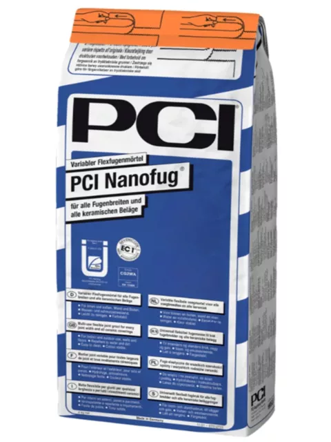 PCI Nanofug 4kg Flexfugenmörtel Fugenmörtel Wandfliesen Bodenfliesen Fugenfüller
