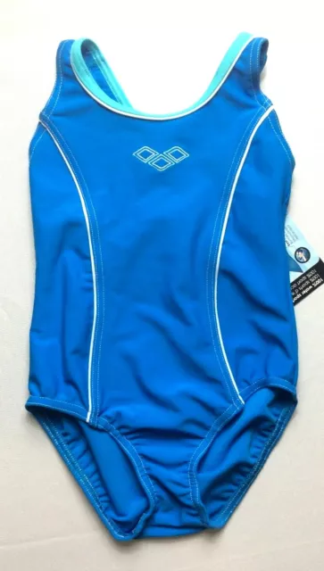 Costume Piscina Arena Intero Maceta Kid Girl Bambina Nuoto Mare Azzurro Logo