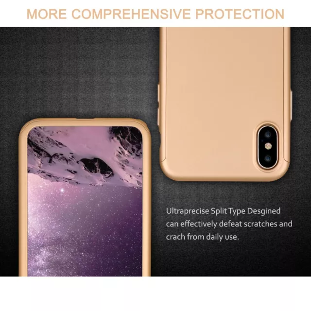 Étui iPhone X, étui iPhone 10, protection complète du corps VANSIN 360 étui fin dur 2