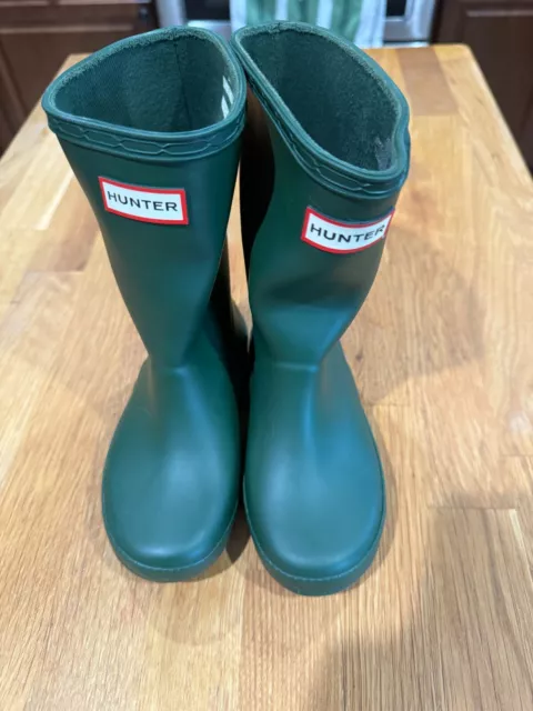 Hunter Rain Boots Kids Size 10 Green - Great Condition!