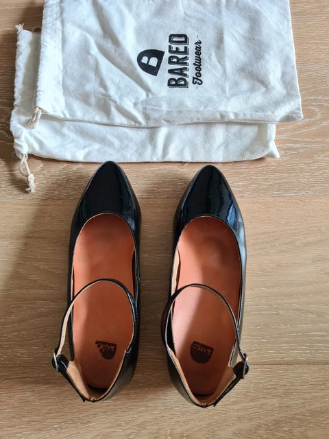 Obbia Bared Flats Black Patent Leather Pointed Toe Flats Deals