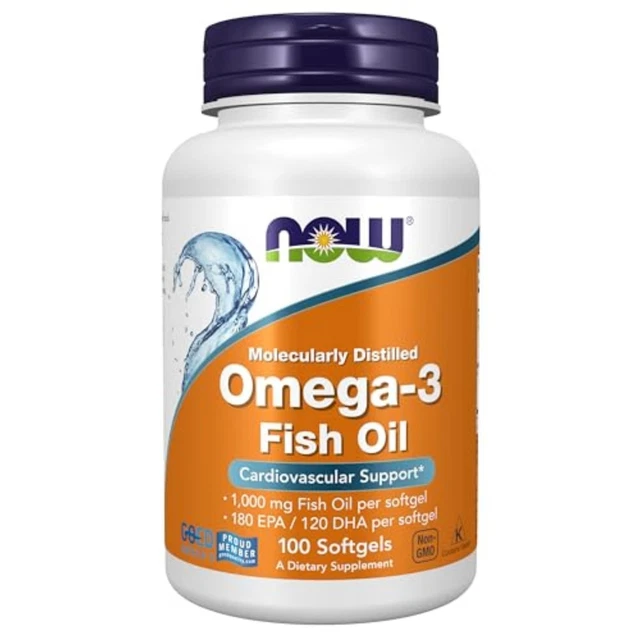 NOW SUPPLEMENTS, OMEGA-3, Molecularly Distilled, 100 Softgels £29.14 ...