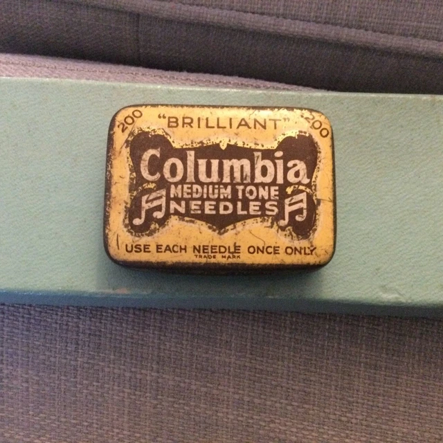 Vintage Columbia Soft Gramophone  Needles Tin with Some Contents