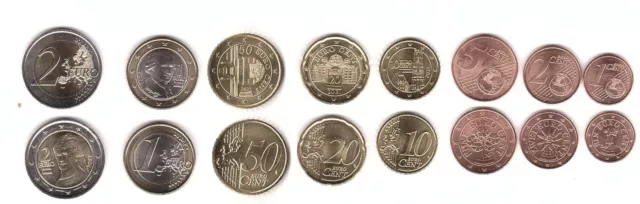 Austria - set 8 coins 1 2 5 10 20 50 Cents 1 2 Euro 2021 UNC Lemberg-Zp