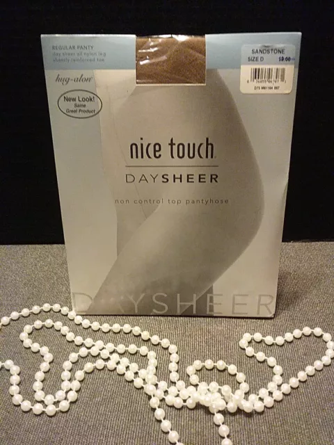 VTG SEARS Nice Touch Day Sheer Non-Control Top Pantyhose Sandstone Color Size D