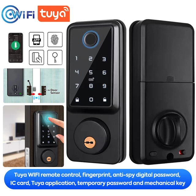 TUYA WIFI SMART Door Lock Security Electronic Password Fingerprint Lock ...