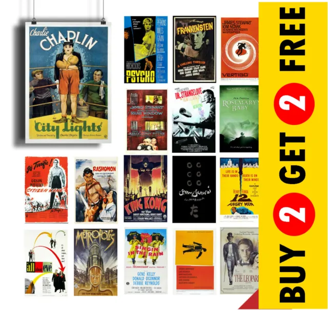 CLASSIC MOVIE Poster Options A4 A3 A5 Size Cult Film Wall Art Print Gift 4 Fans
