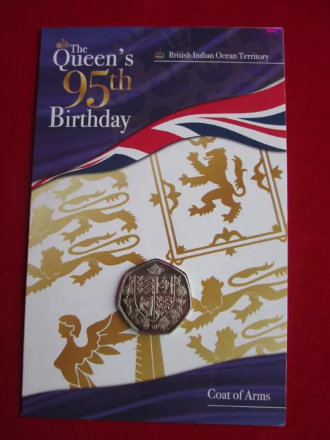 2021 Indian Ocean Queen Elizabeth 95th Birthday 50p Coin BUNC Sealed NEW 2