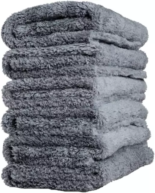 Kingsheep Edgeless Microfiber Towel Car Drying Wash Buffing 6 Pack 16"X16" Ultra