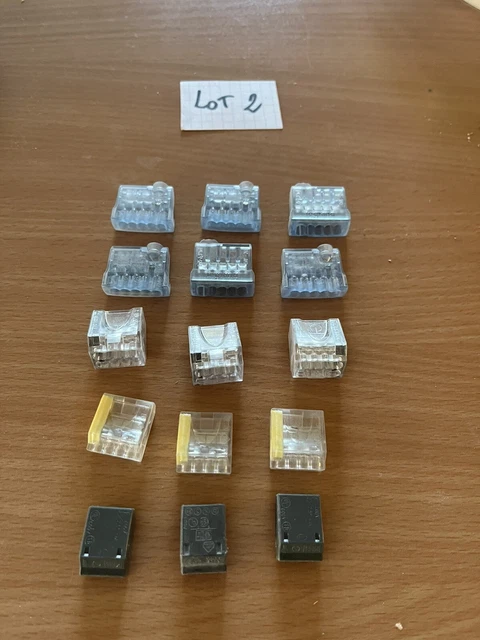 LOT 15 Pièces WAGO /LEGRAND /AUTRES CONNECTEURS BORNÉS AUTOMATIQUES ÉLECTRIQUES2