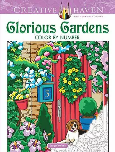 Creative Haven Glorious Gardens Farbe nach Zahl Malbuch (Erwachsene Malvorlagen) (