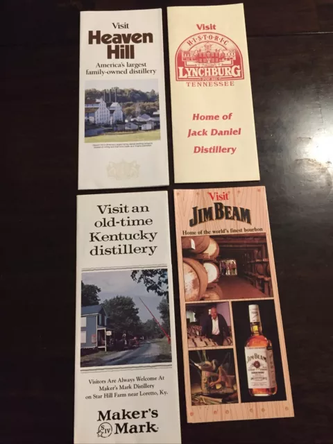 Jack Daniel Maker's Mark Jim Beam Bourbon Distilleries Travel Brochures