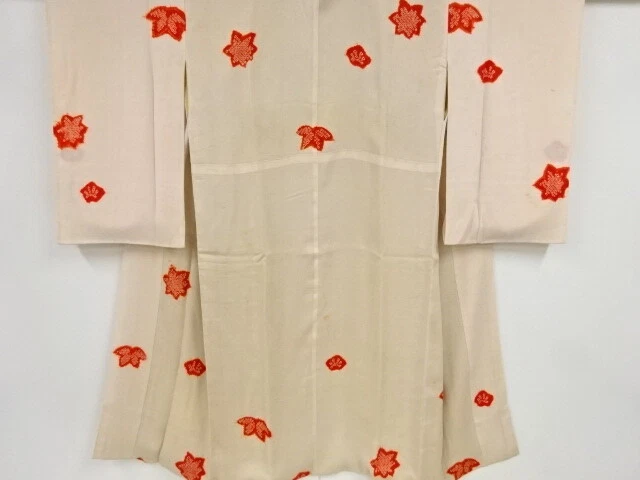 36555# Japanese Kimono / Antique Juban / Shibori / Kinsha / Flower