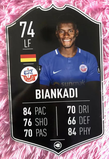 Fifa 19 Ultimate Team Karte FUT card Inform BIANKADI (Hansa Rostock) (42x27cm)