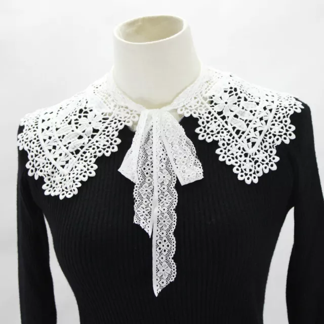 Women Lace Collar Detachable Lapel Choker Necklace Shirt Cloak Fake False Collar