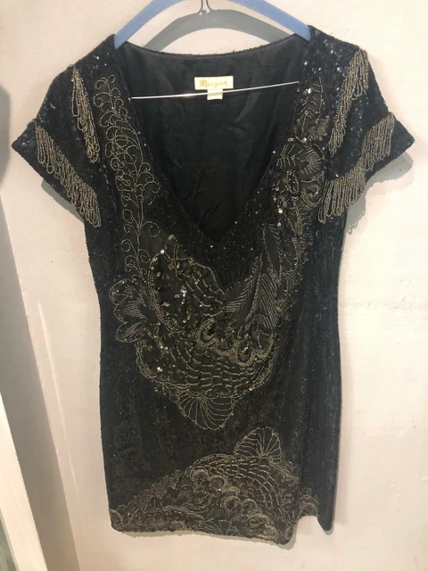 Monsoon Flapper Dress Gatsby Dresses Monsoon Flapper Dress Gold V Neck  Tassel Dress