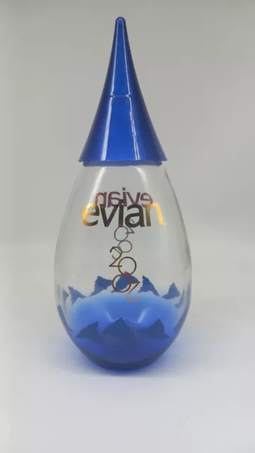 Rare Limited Edition French Evian Glass Water Bottles Good Condition