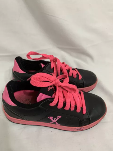 Heelys Sidewalk Black Pink Trainers Shoes Size UK2