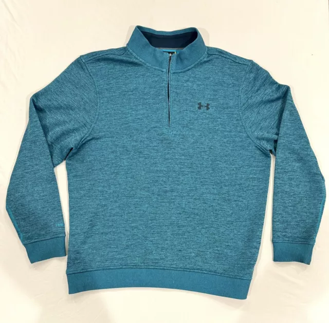 Under Armour Storm Golf Pullover Loose Teal 1/4 Zip Fleece Mens Large