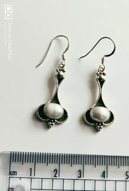 Boucles d'oreilles perles en argent sterling 925 3