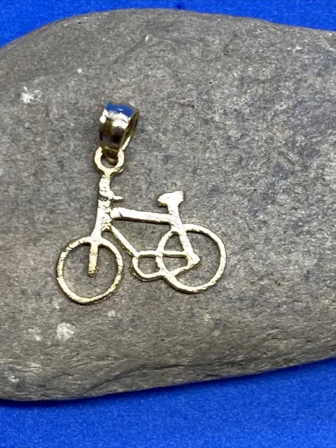 14K Yellow Gold Bicycle Charm or Pendant