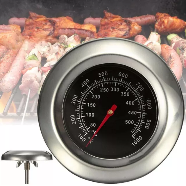 Thermomètre jauge de température pour barbecue en acier inoxydable fiable