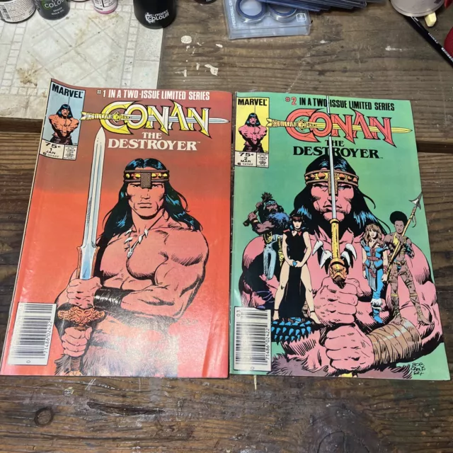 Conan the Destroyer #1 #2 Lot Full Series Marvel Comics 1985